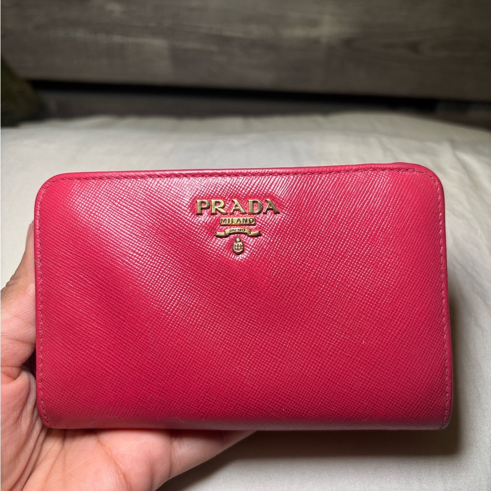 Authentic Pink Prada Saffiano Wallet